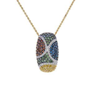 1.50 Ct.tw Multi-Color Diamond Pendant 14K Yellow Gold